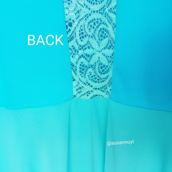 VTG HANDMADE Aretha Franklin High-Low Blue Dress - Picture 5 of 8